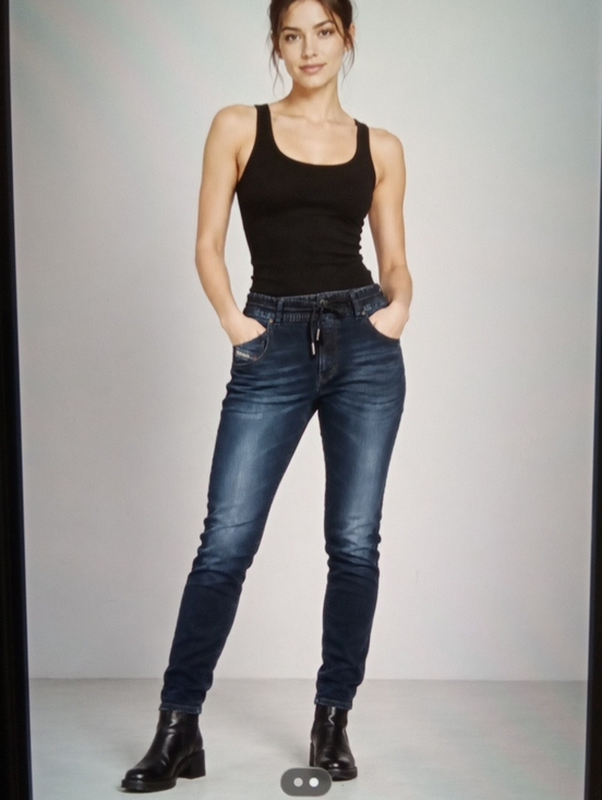 Diesel Denim - Diesel KraileybR-NE Womens Jogger Skinny Leather Trim Pull On Stretchy Size 29